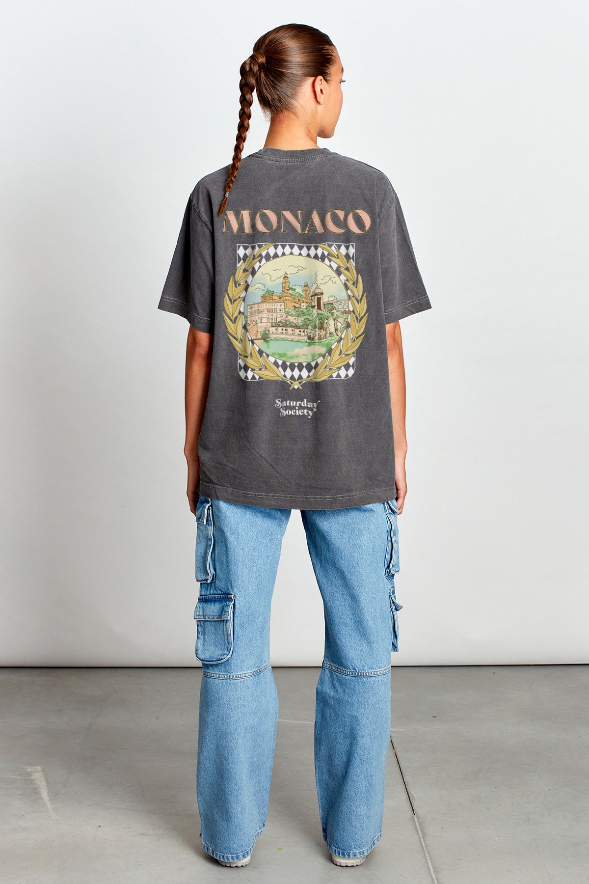 Saturday Society Monaco T-shirt in Washed Grey