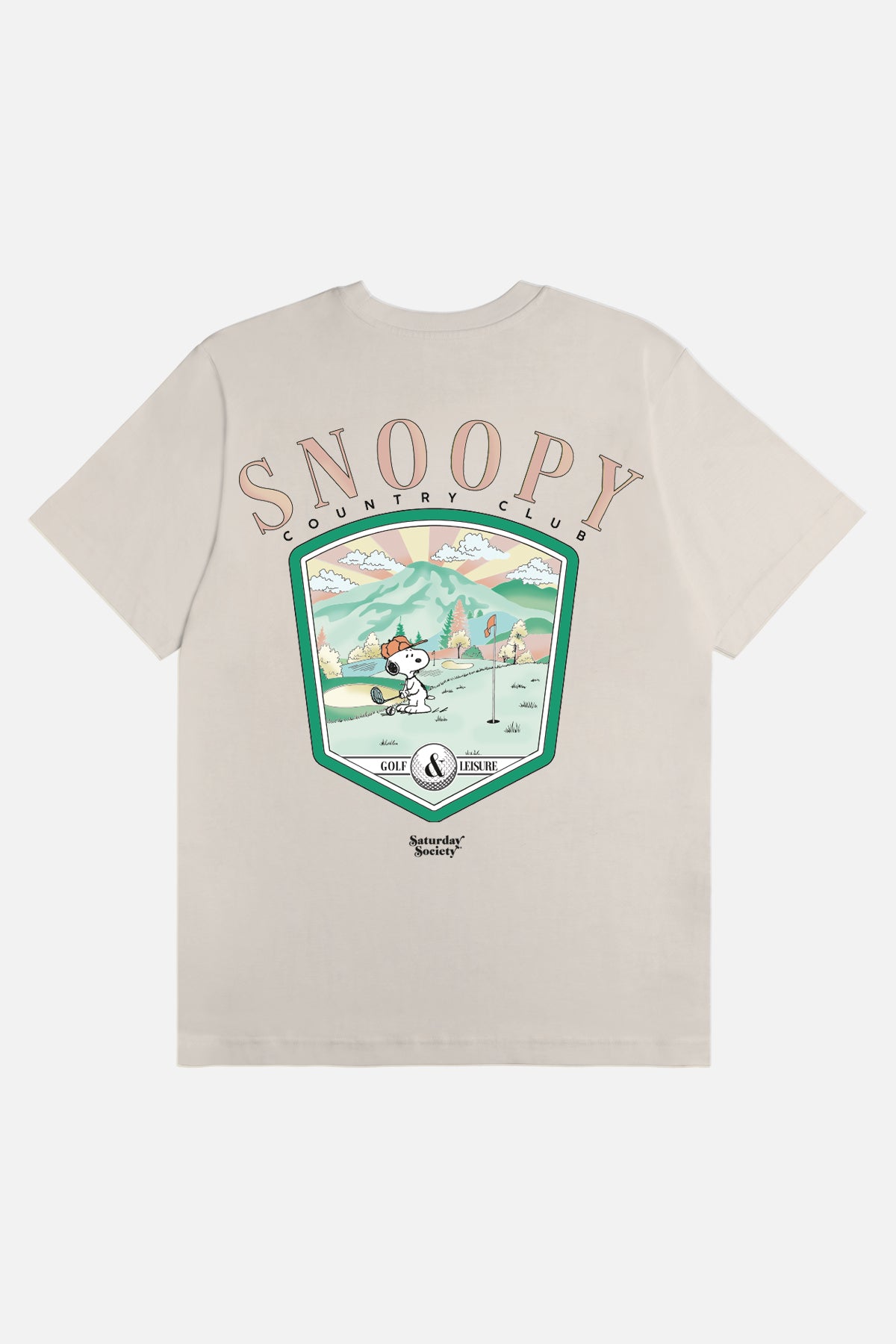 Snoopy Social Country Club T-shirt in Washed Stone