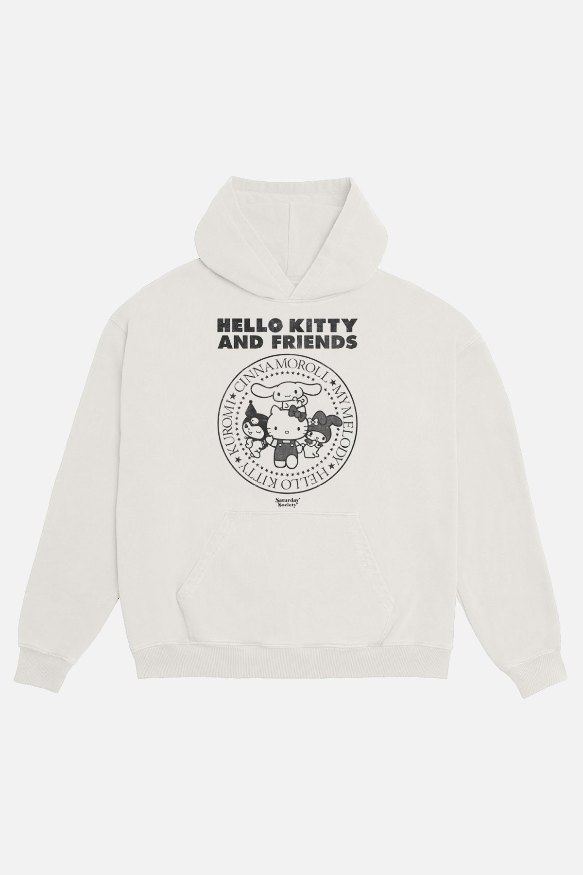 Hello Kitty And Friends Punk Rock Hoodie in Vintage White