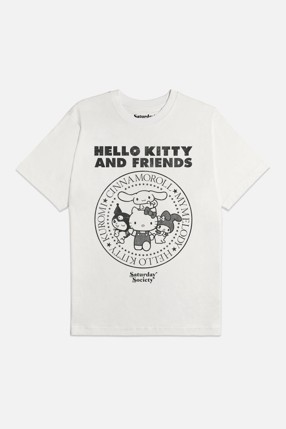 Hello Kitty And Friends Punk Rock T-shirt in Vintage White