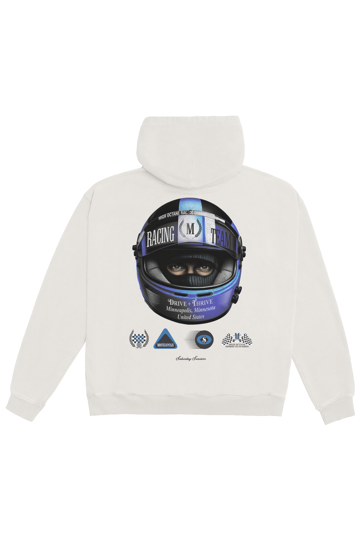 Saturday Society Minneapolis Racing Hoodie in Vintage White