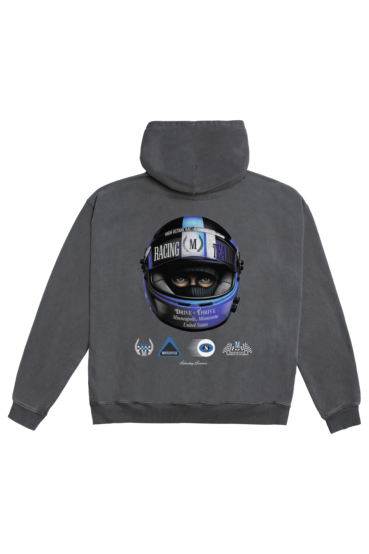 Saturday Society Minneapolis Racing Hoodie in Washed Grey