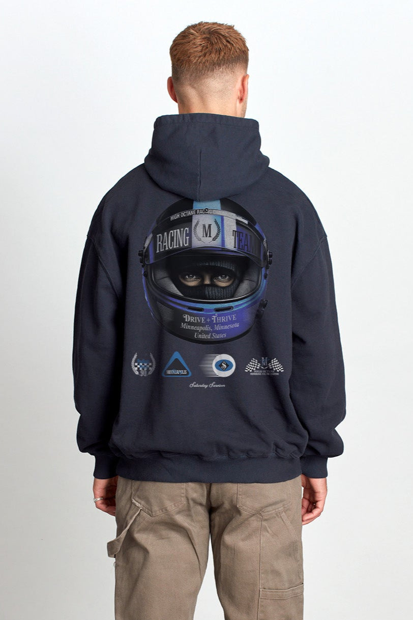 Saturday Society Minneapolis Racing Hoodie in Washed Black