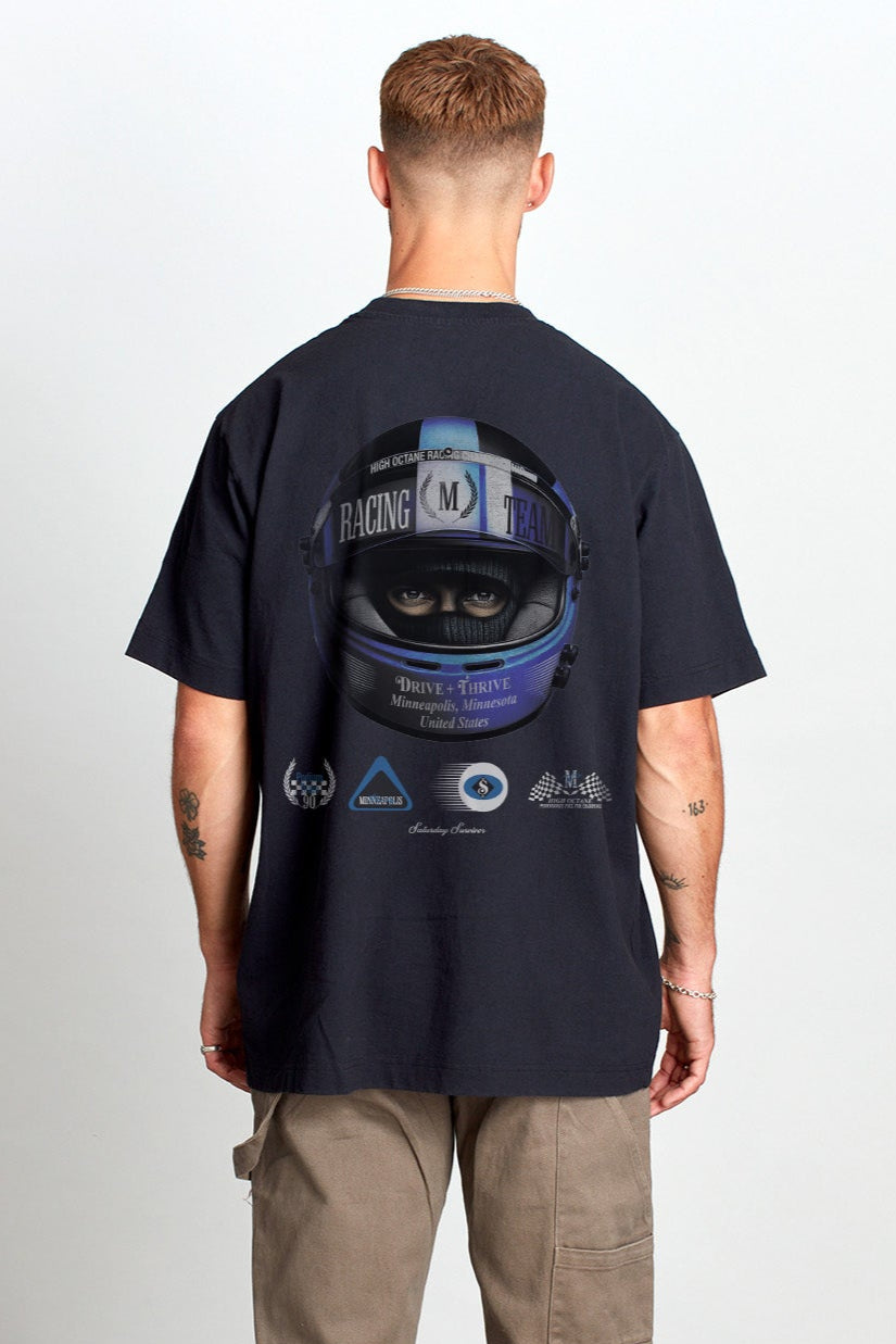 Saturday Society Minneapolis Racing T-shirt in Washed Black
