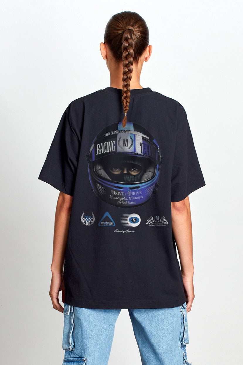 Saturday Society Minneapolis Racing T-shirt in Washed Black