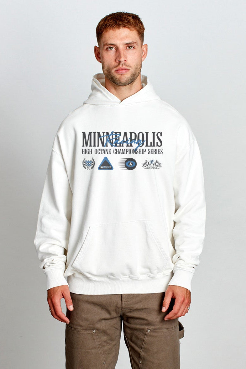 Saturday Society Minneapolis Racing Hoodie in Vintage White