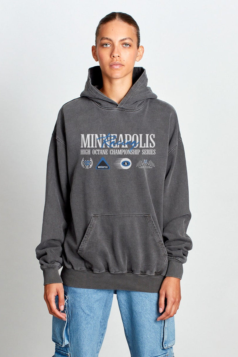 Saturday Society Minneapolis Racing Hoodie in Washed Grey