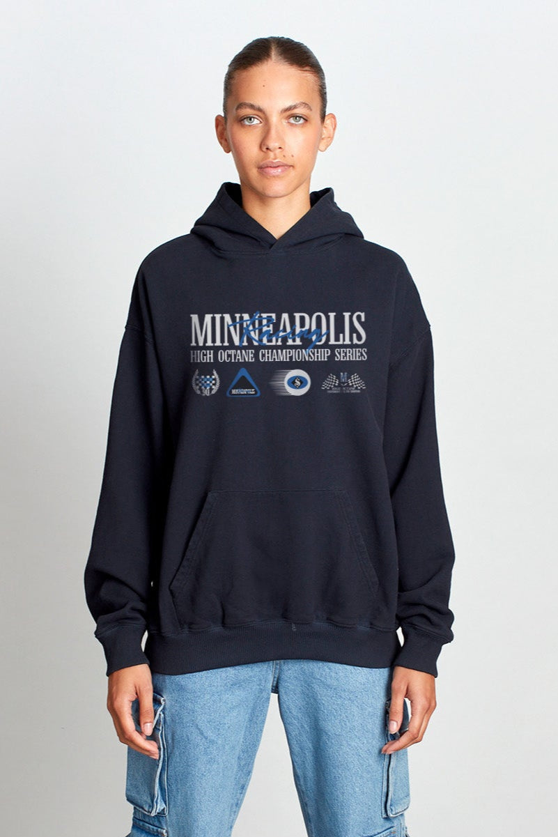 Saturday Society Minneapolis Racing Hoodie in Washed Black