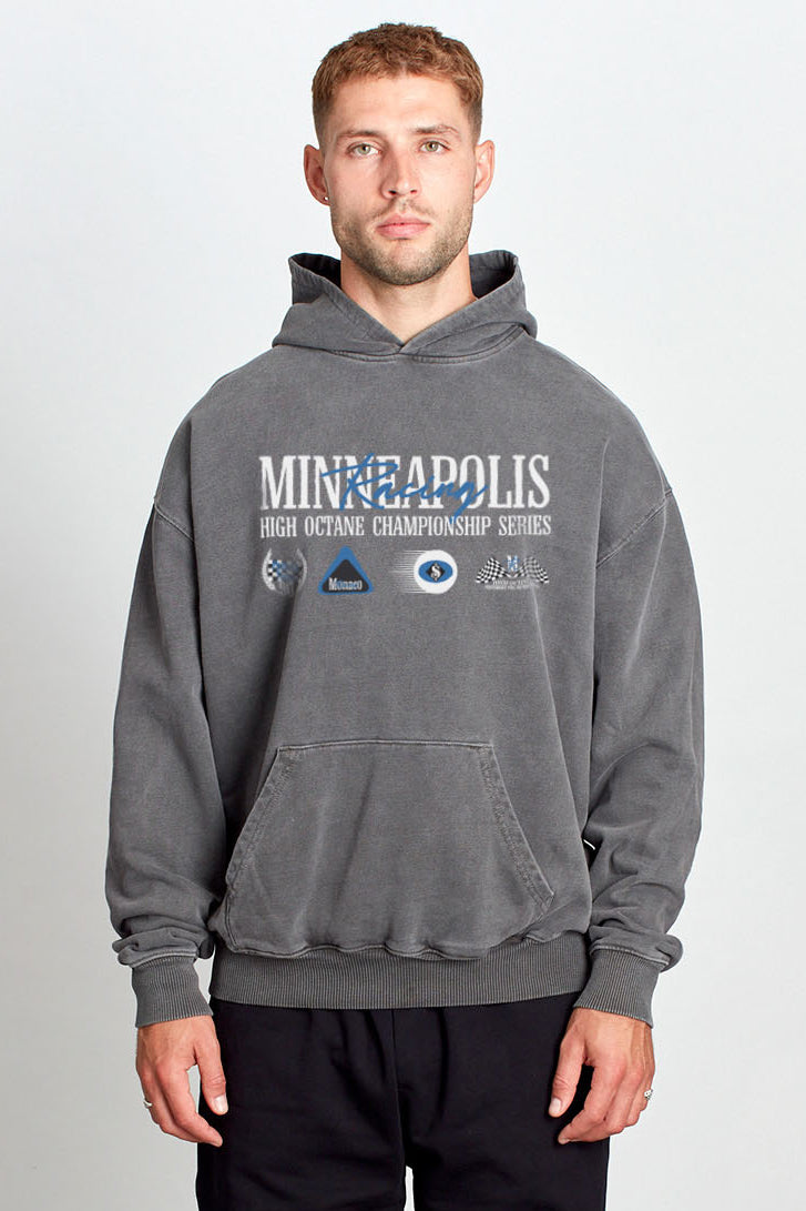 Saturday Society Minneapolis Racing Hoodie in Washed Grey