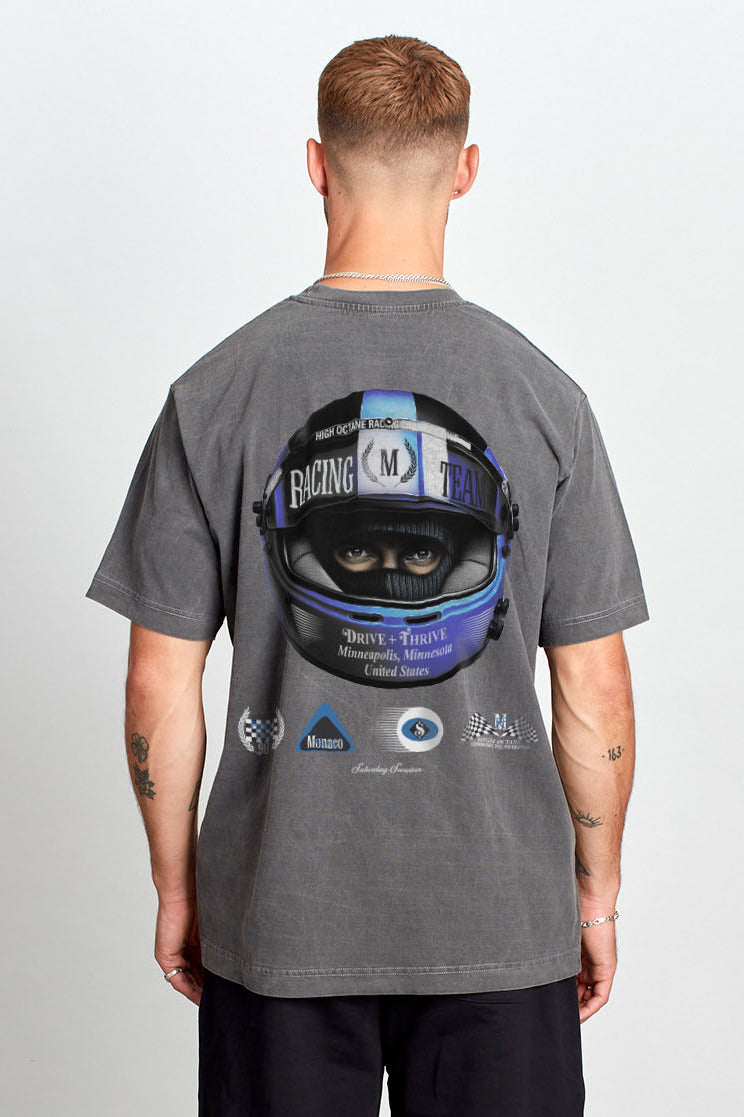 Saturday Society Minneapolis Racing T-shirt in Washed Grey