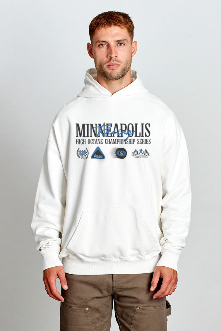Saturday Society Minneapolis Racing Hoodie in Vintage White