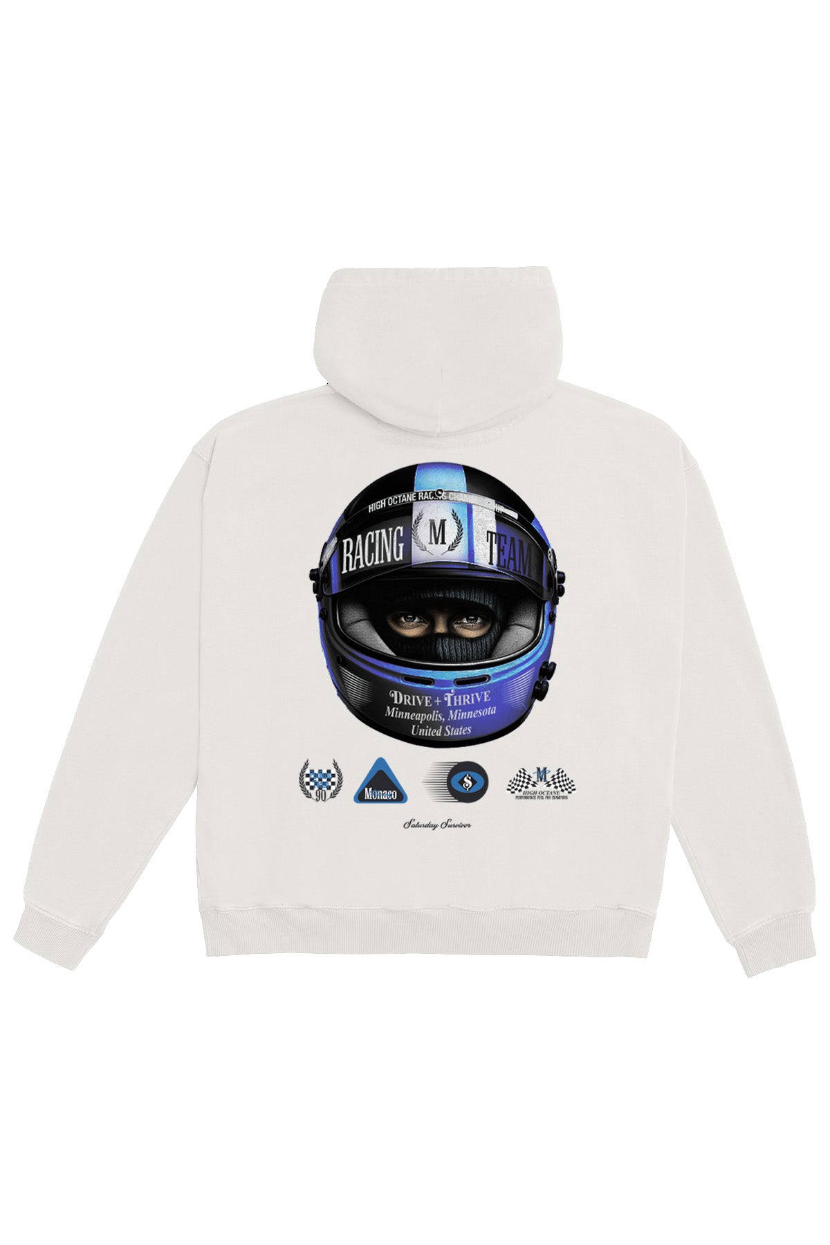 Saturday Society Minneapolis Racing Hoodie in Vintage White