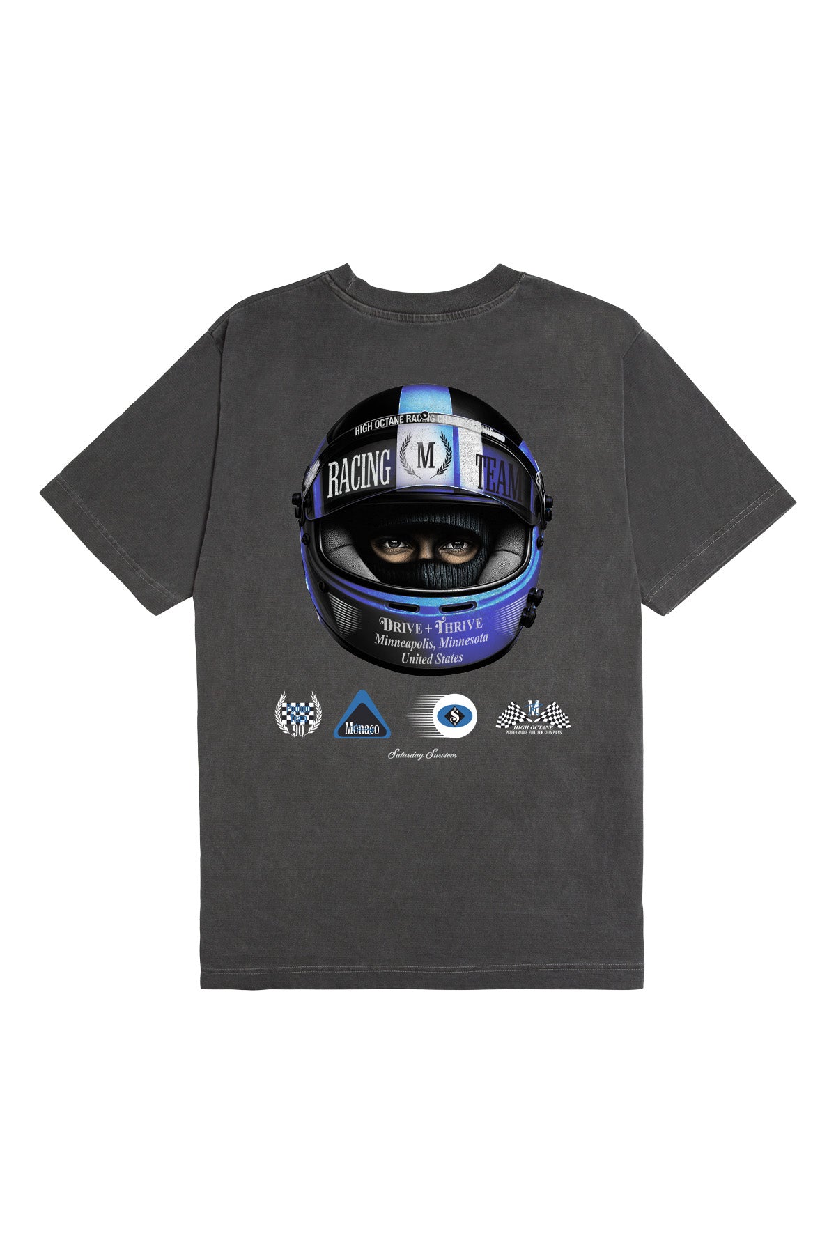 Saturday Society Minneapolis Racing T-shirt in Washed Grey