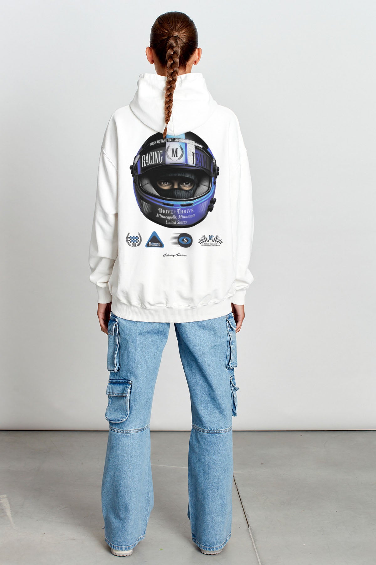 Saturday Society Minneapolis Racing Hoodie in Vintage White