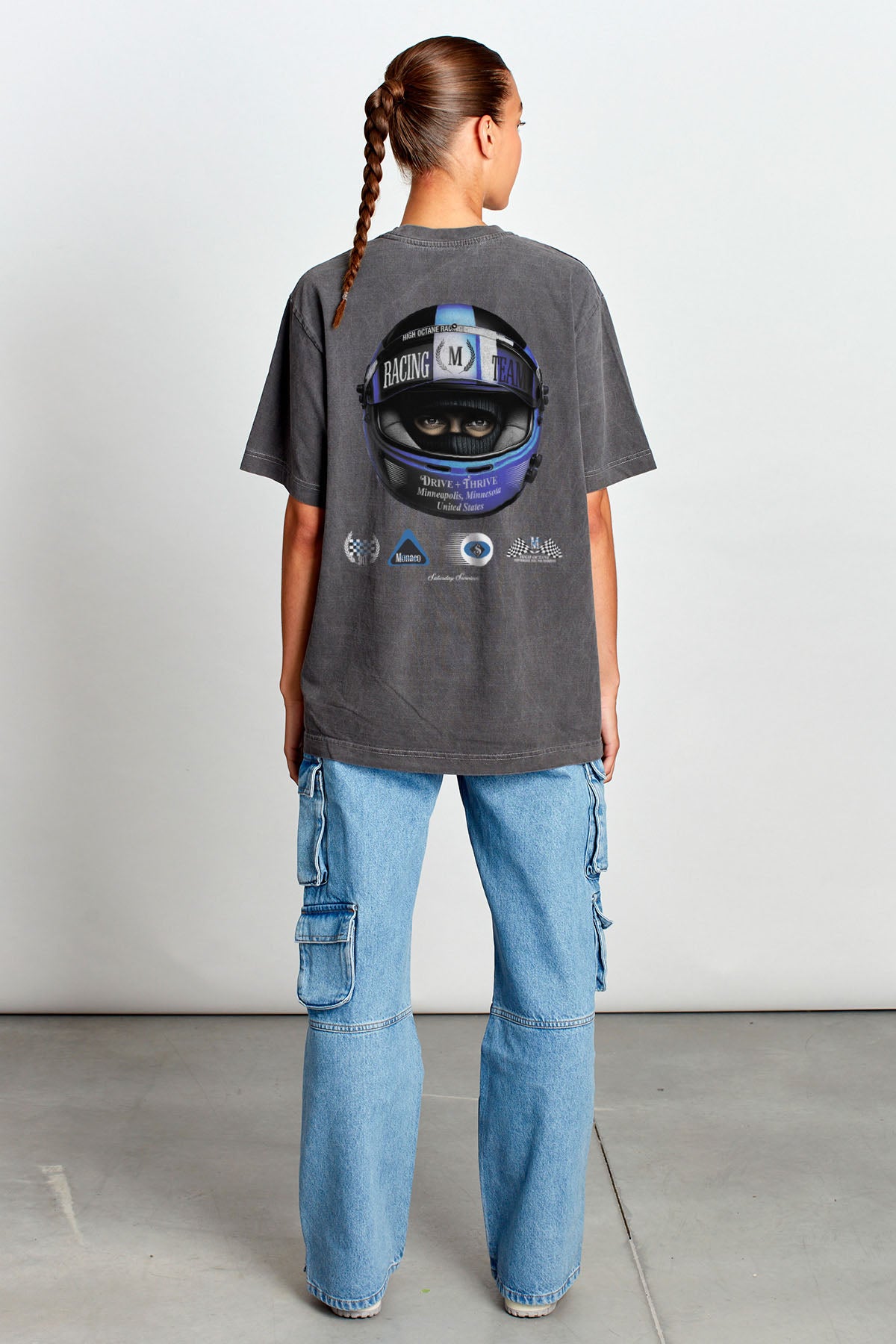 Saturday Society Minneapolis Racing T-shirt in Washed Grey