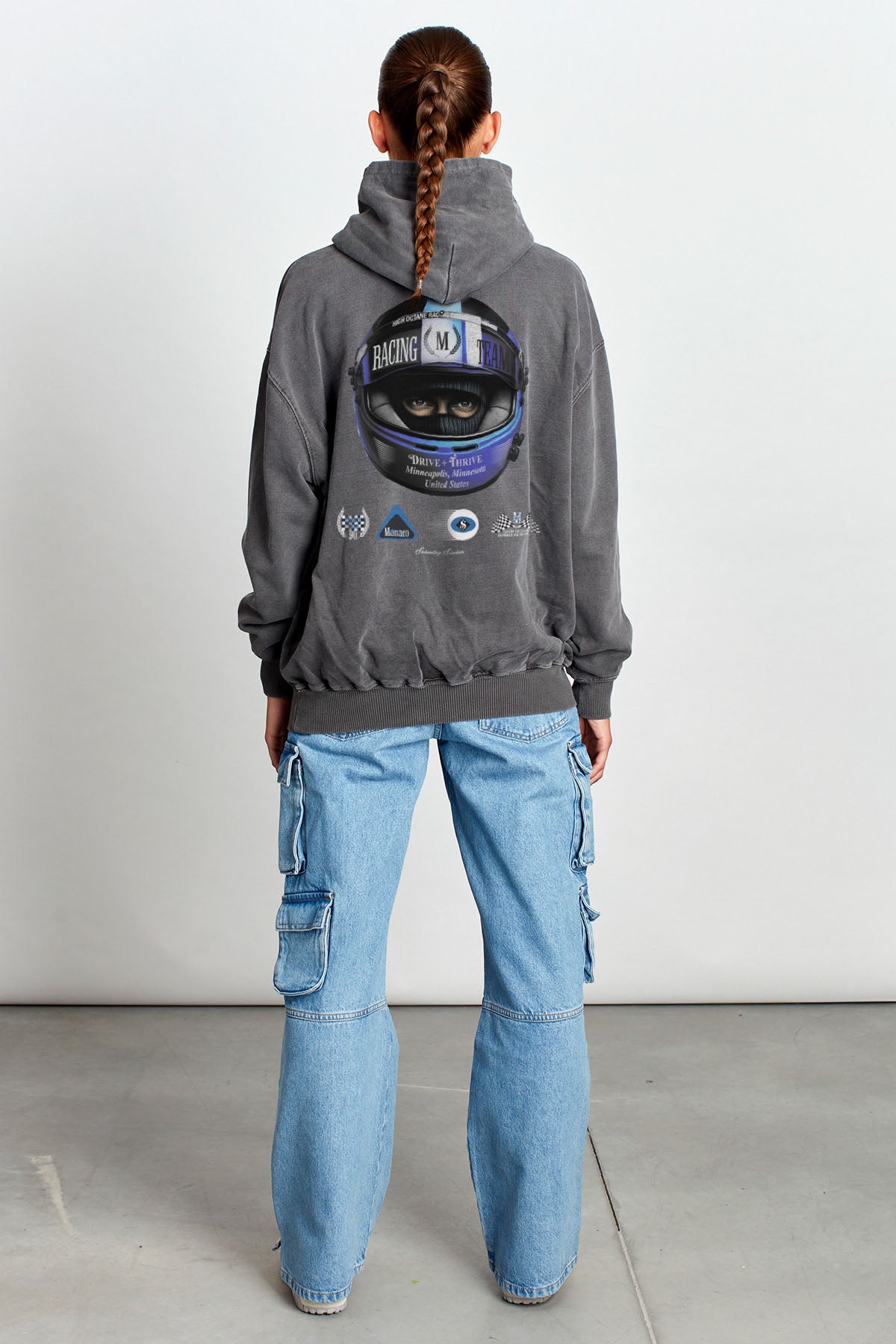 Saturday Society Minneapolis Racing Hoodie in Washed Grey
