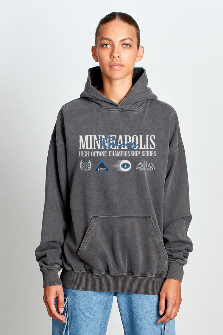 Saturday Society Minneapolis Racing Hoodie in Washed Grey