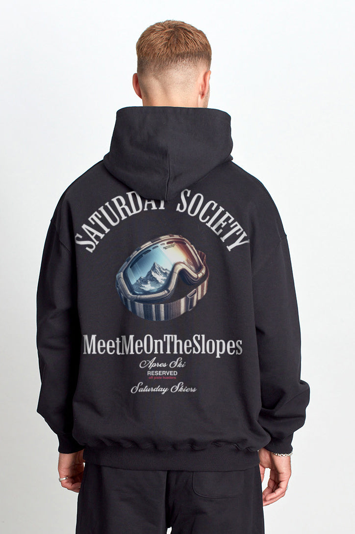 Saturday Society Meet Me On The Slopes Hoodie in Black