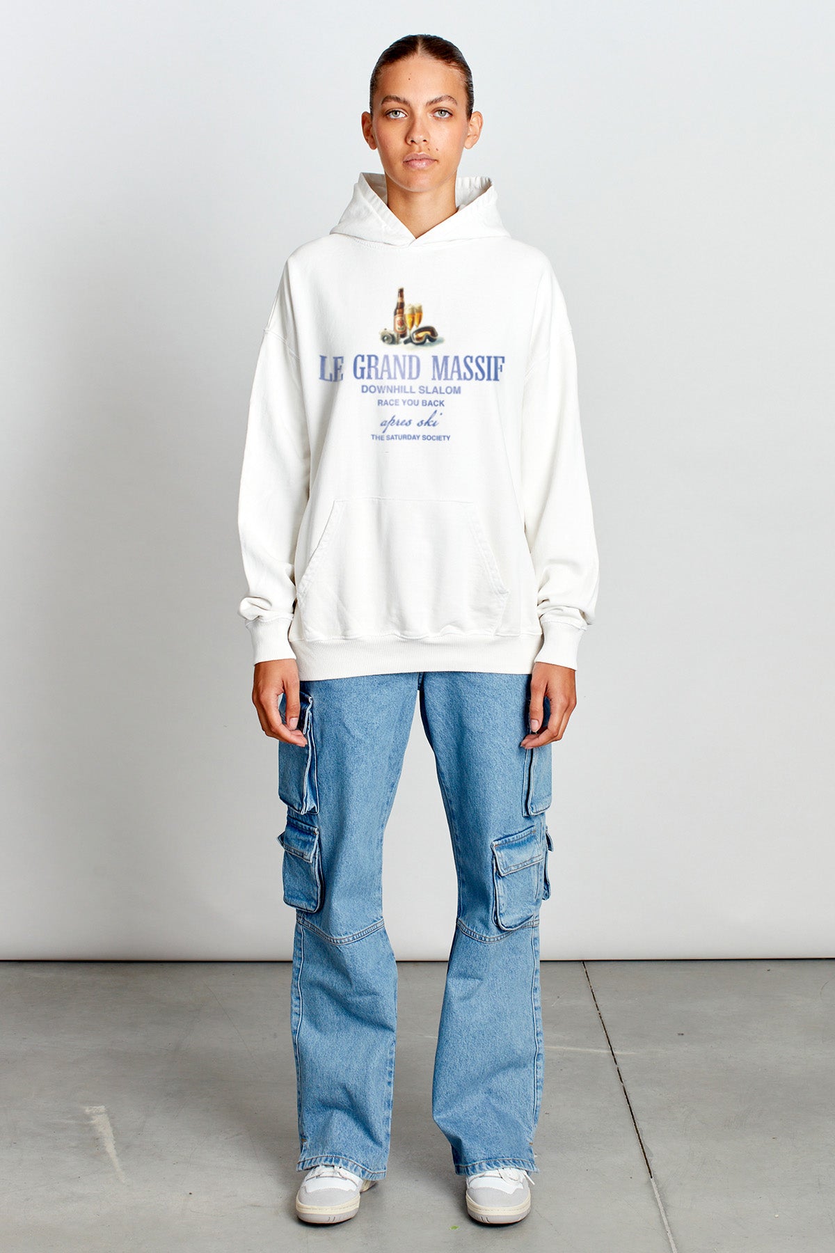 Saturday Society Le Grand Massif Hoodie in Vintage White