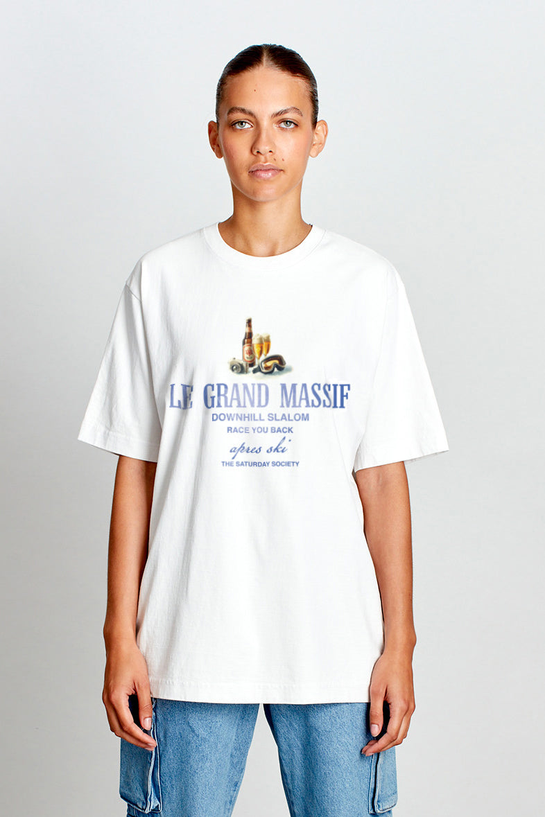 Saturday Society Le Grand Massif T-shirt in Vintage White