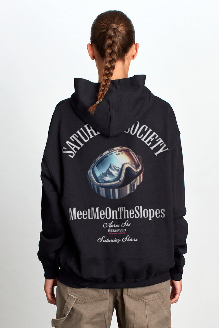 Saturday Society Meet Me On The Slopes Hoodie in Black