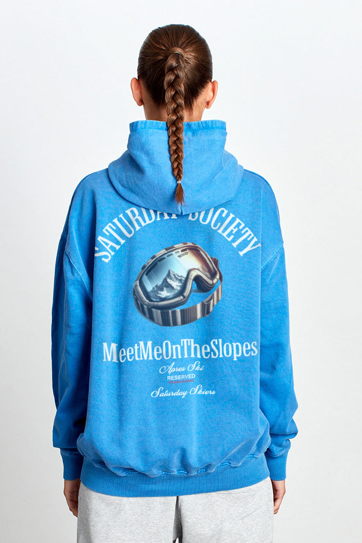 Saturday Society Meet Me On The Slopes Hoodie in Federal Blue
