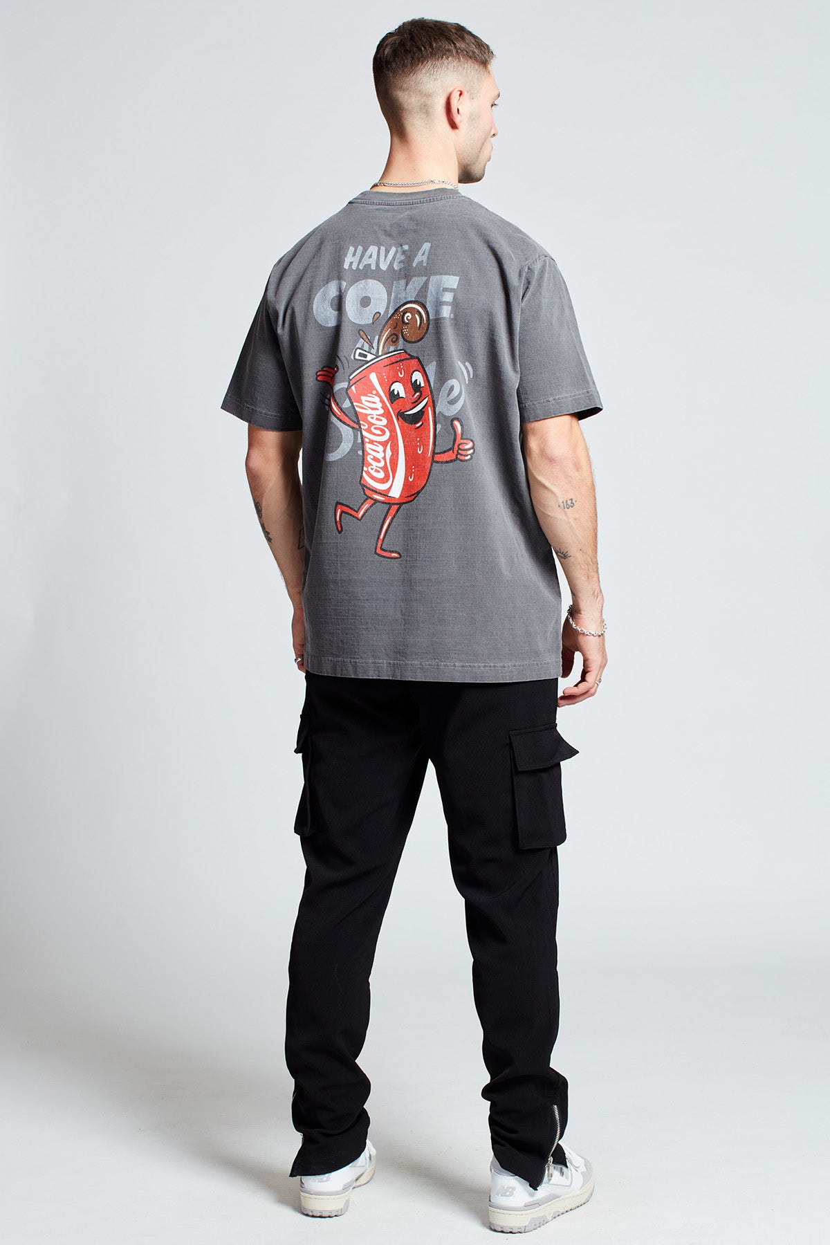 Coca-Cola Smile T-shirt in Washed Grey