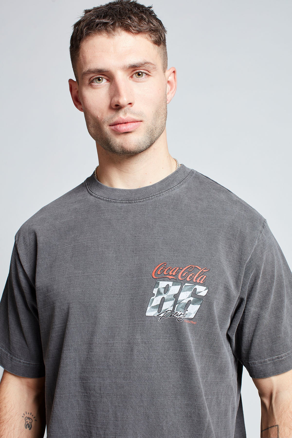 Coca-Cola Lights Out T-shirt in Washed Grey