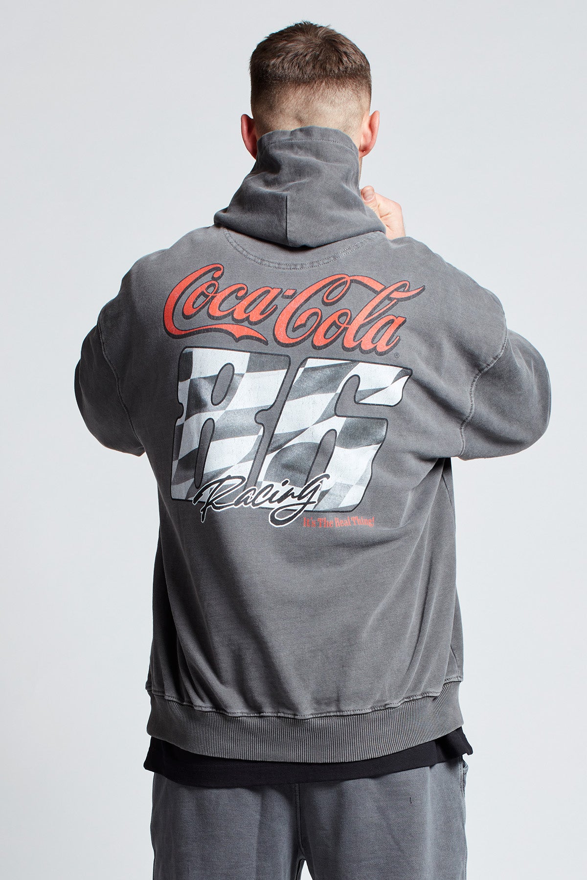 Coca-Cola Lights Out Hoodie in Washed Grey