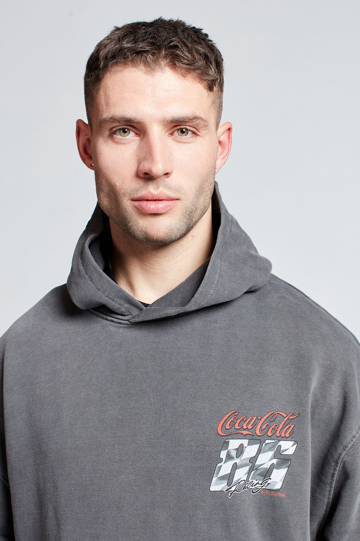 Coca-Cola Lights Out Hoodie in Washed Grey