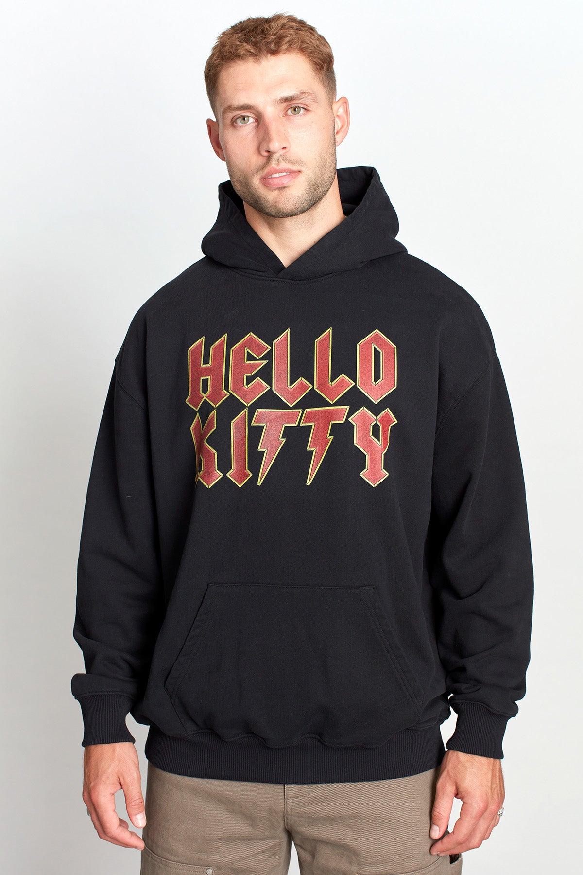 Hello Kitty Feline Fury Hoodie in Washed Black
