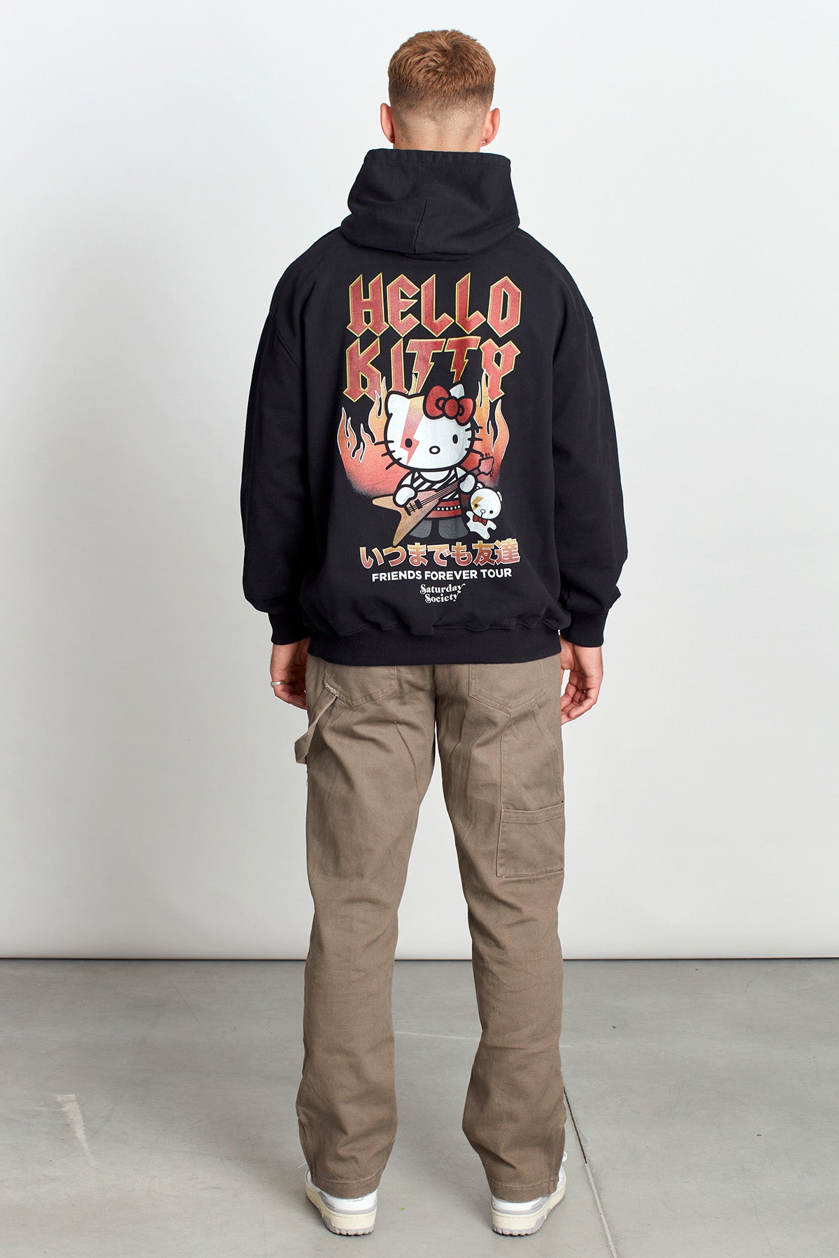 Hello Kitty Feline Fury Hoodie in Washed Black