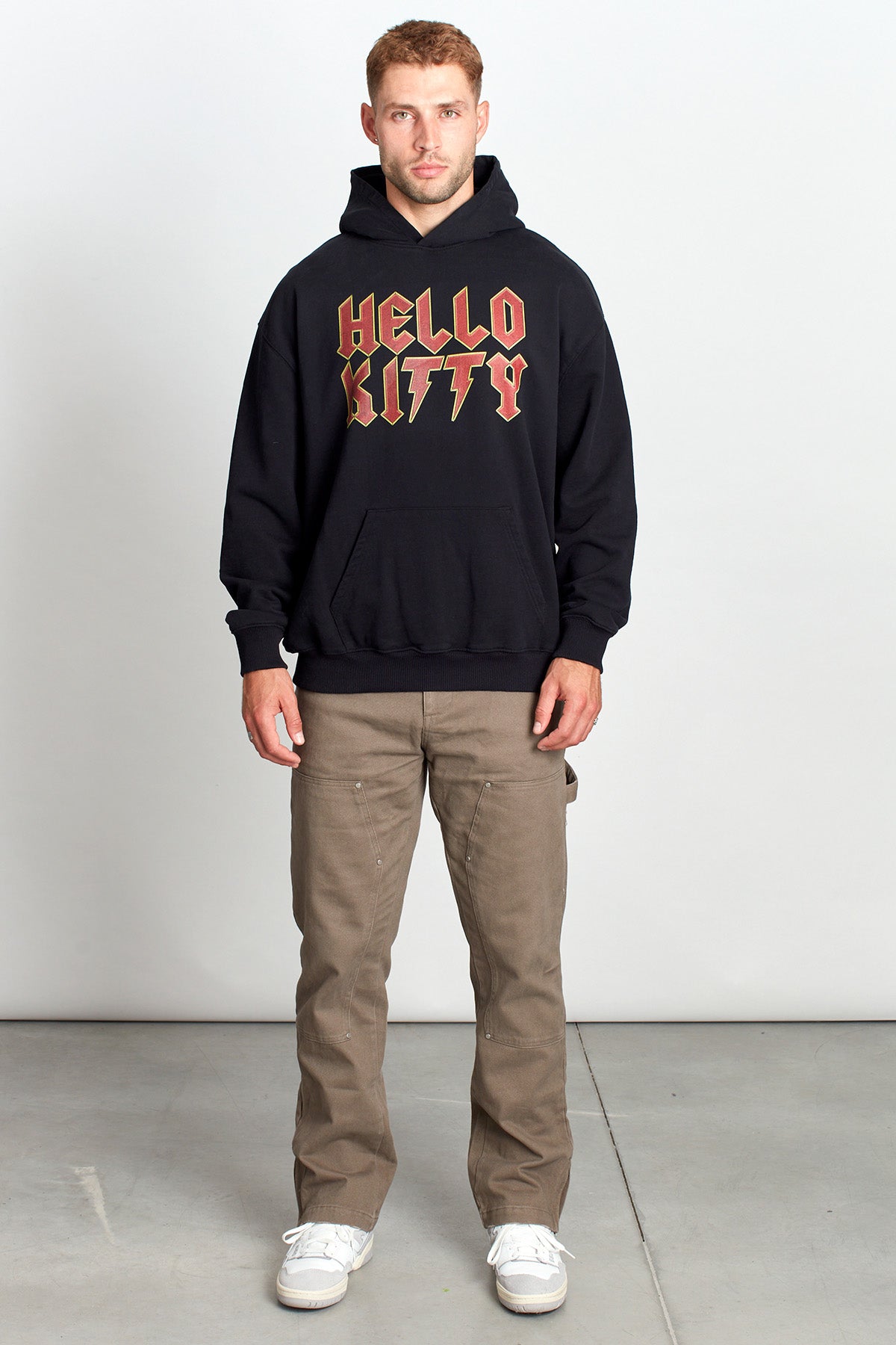 Hello Kitty Feline Fury Hoodie in Washed Black