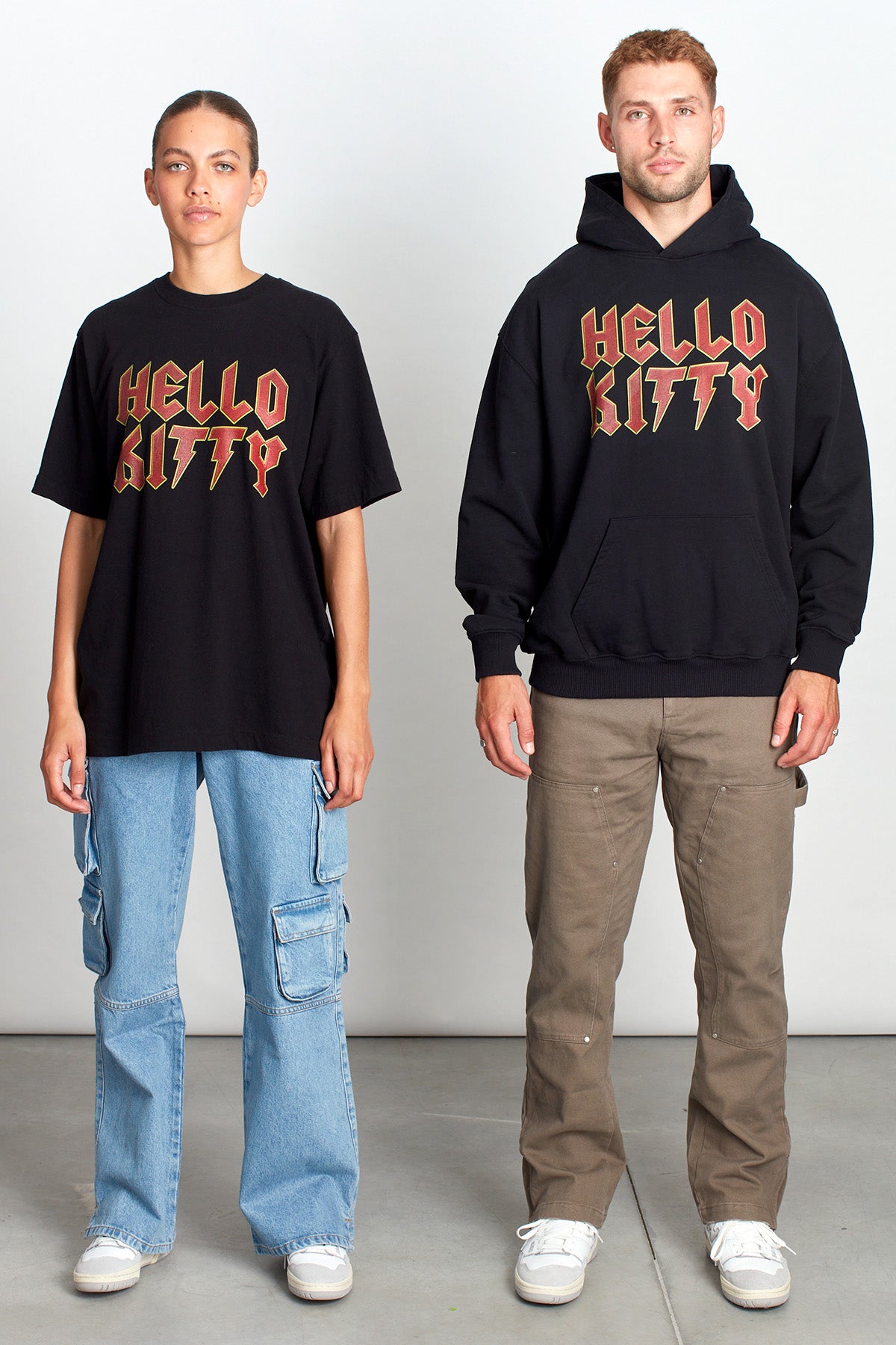 Hello Kitty Feline Fury Hoodie in Washed Black