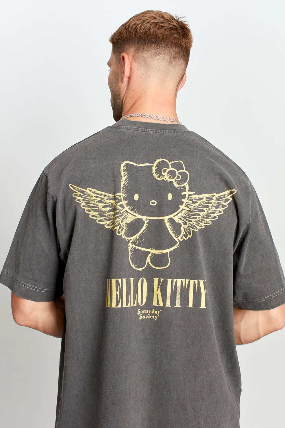 Hello Kitty Purrfect Rebels T-shirt in Washed Grey | Mens | Saturday ...
