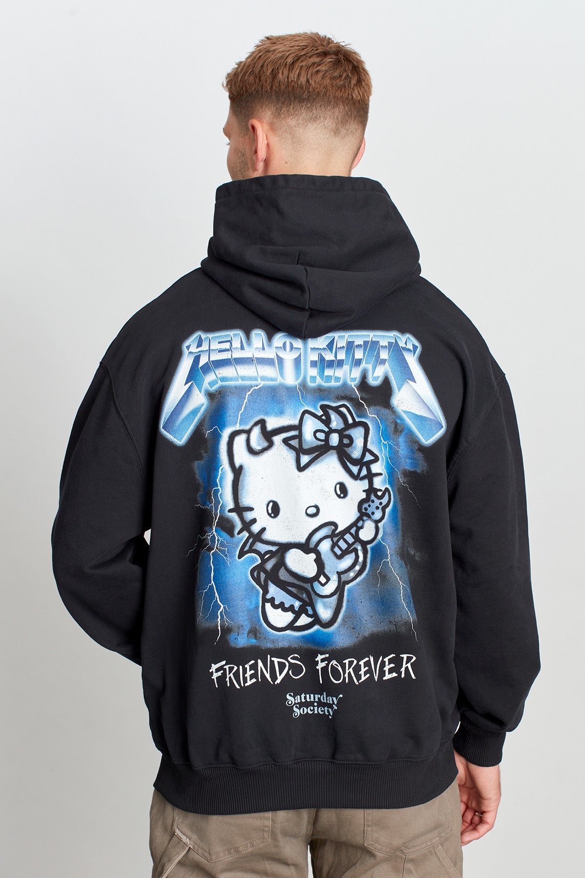 Hello Kitty Storm Kitty Hoodie in Washed Black