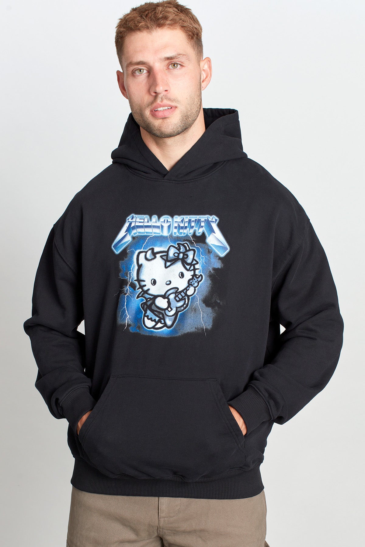 Hello Kitty Storm Kitty Hoodie in Washed Black