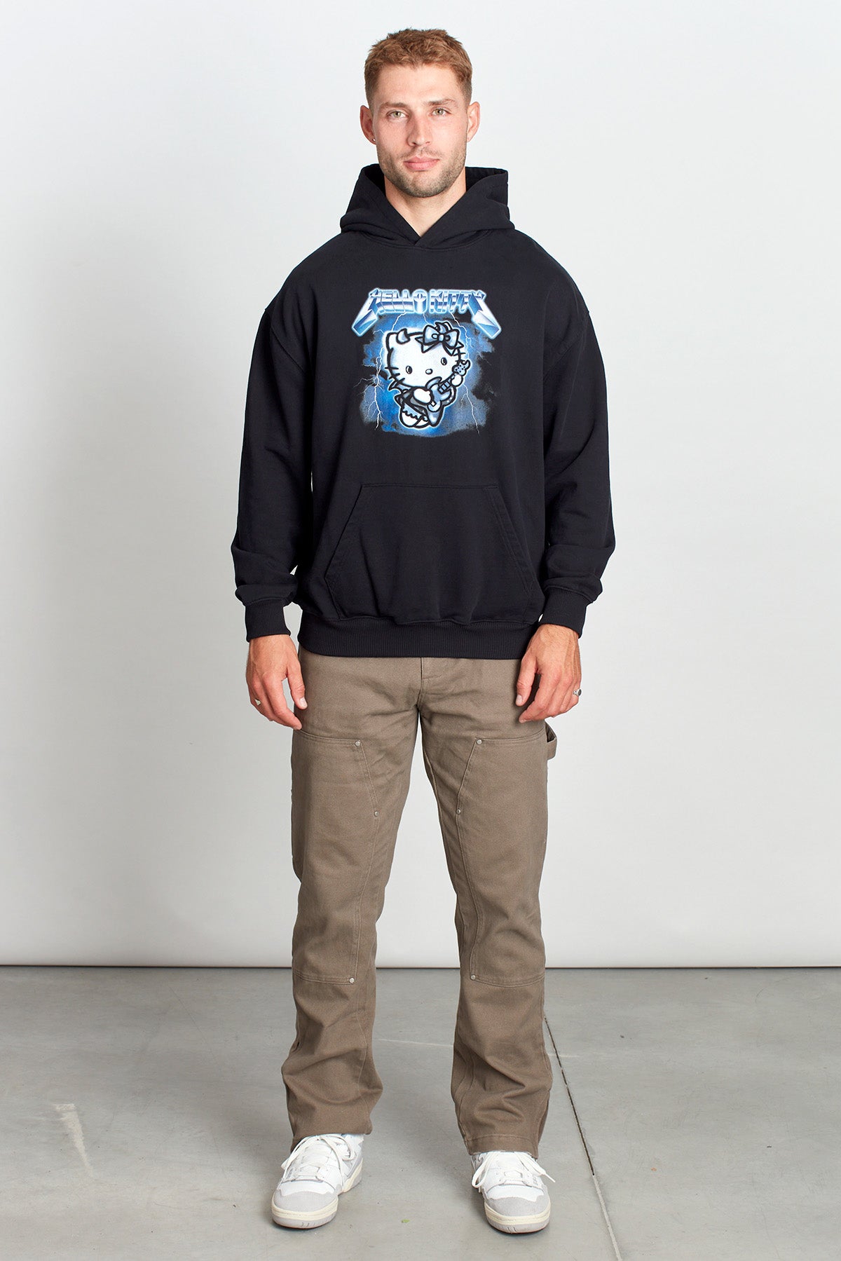 Hello Kitty Storm Kitty Hoodie in Washed Black