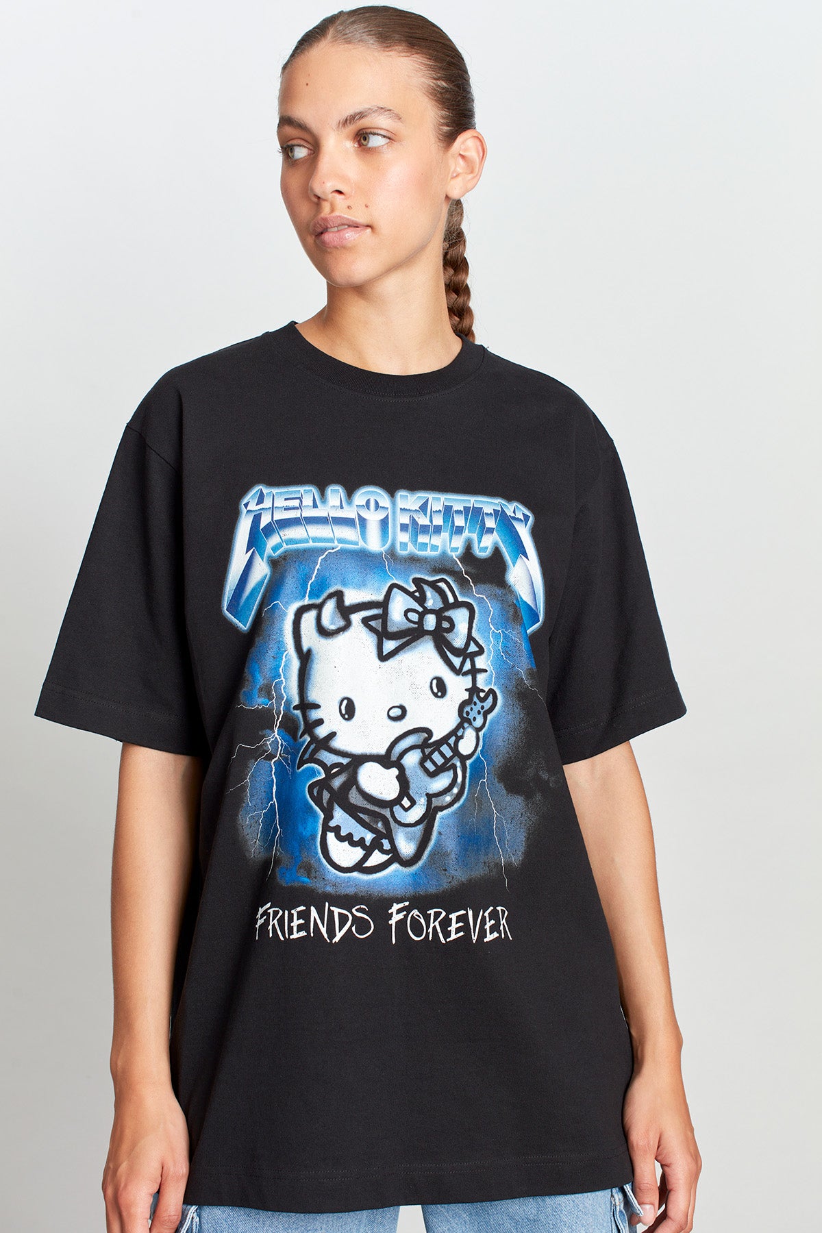 Hello Kitty Forever Metal T-shirt in Washed Black