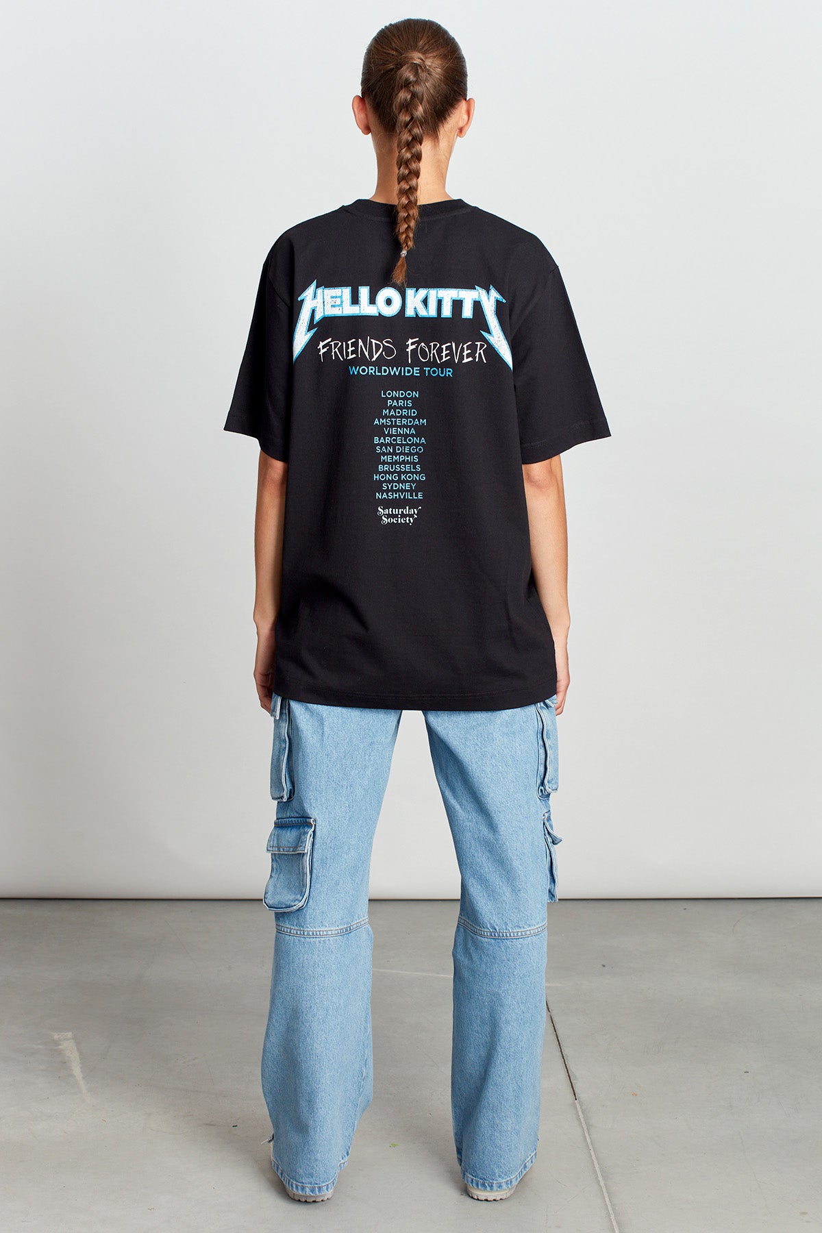 Hello Kitty Forever Metal T-shirt in Washed Black