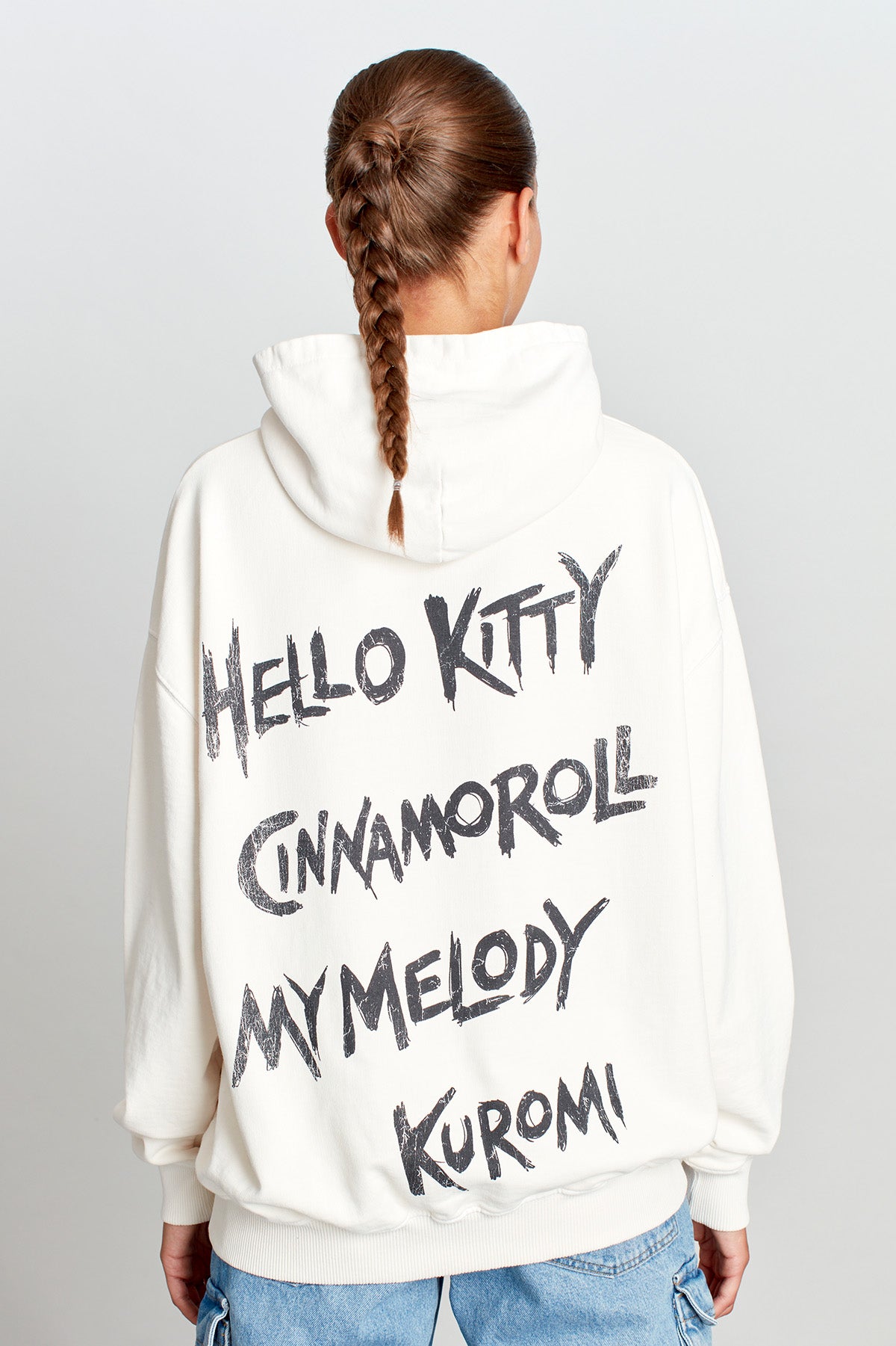 Hello Kitty And Friends Punk Rock Hoodie in Vintage White