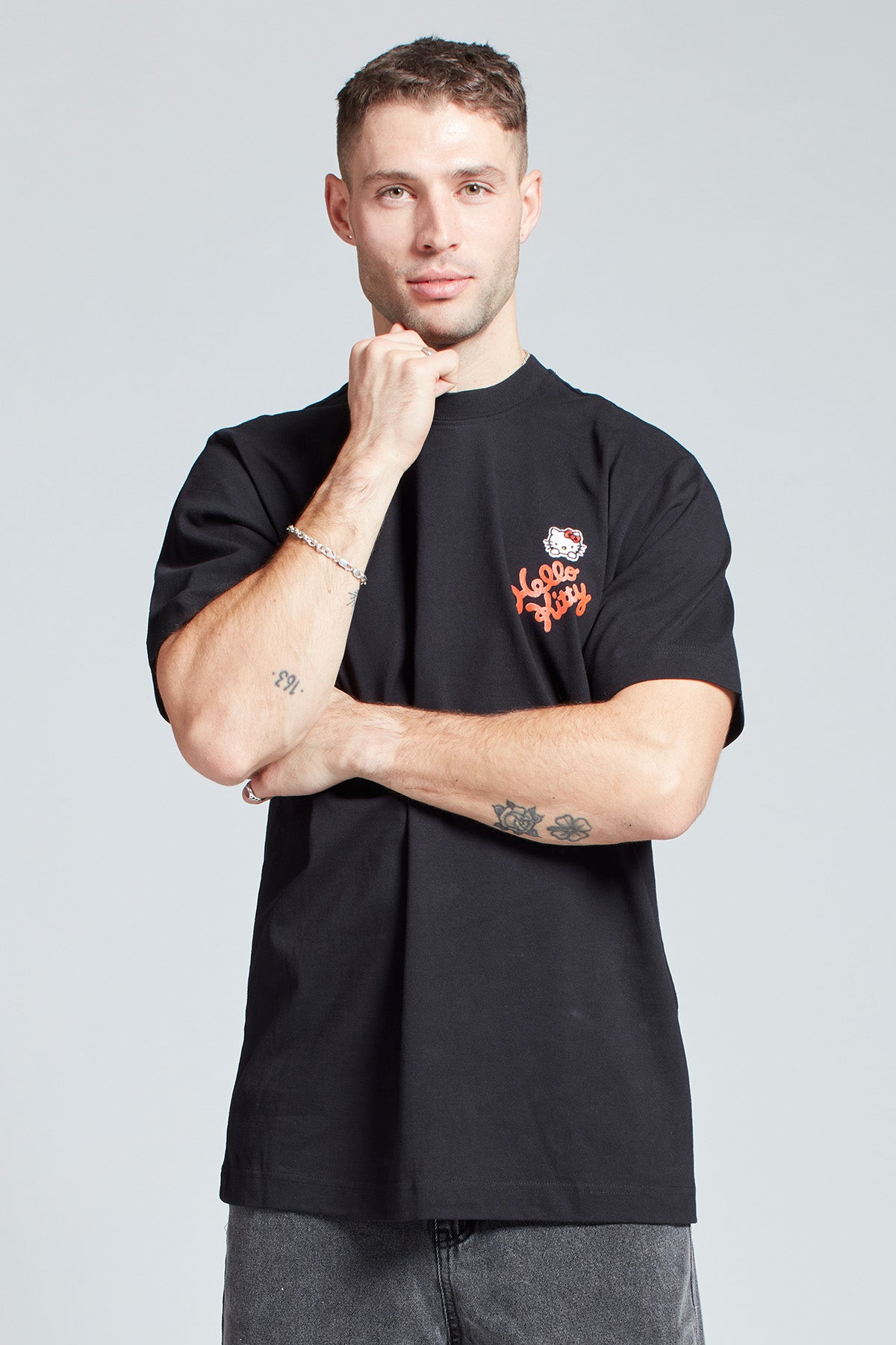 Hello Kitty Strawberry Milk T-shirt in Black