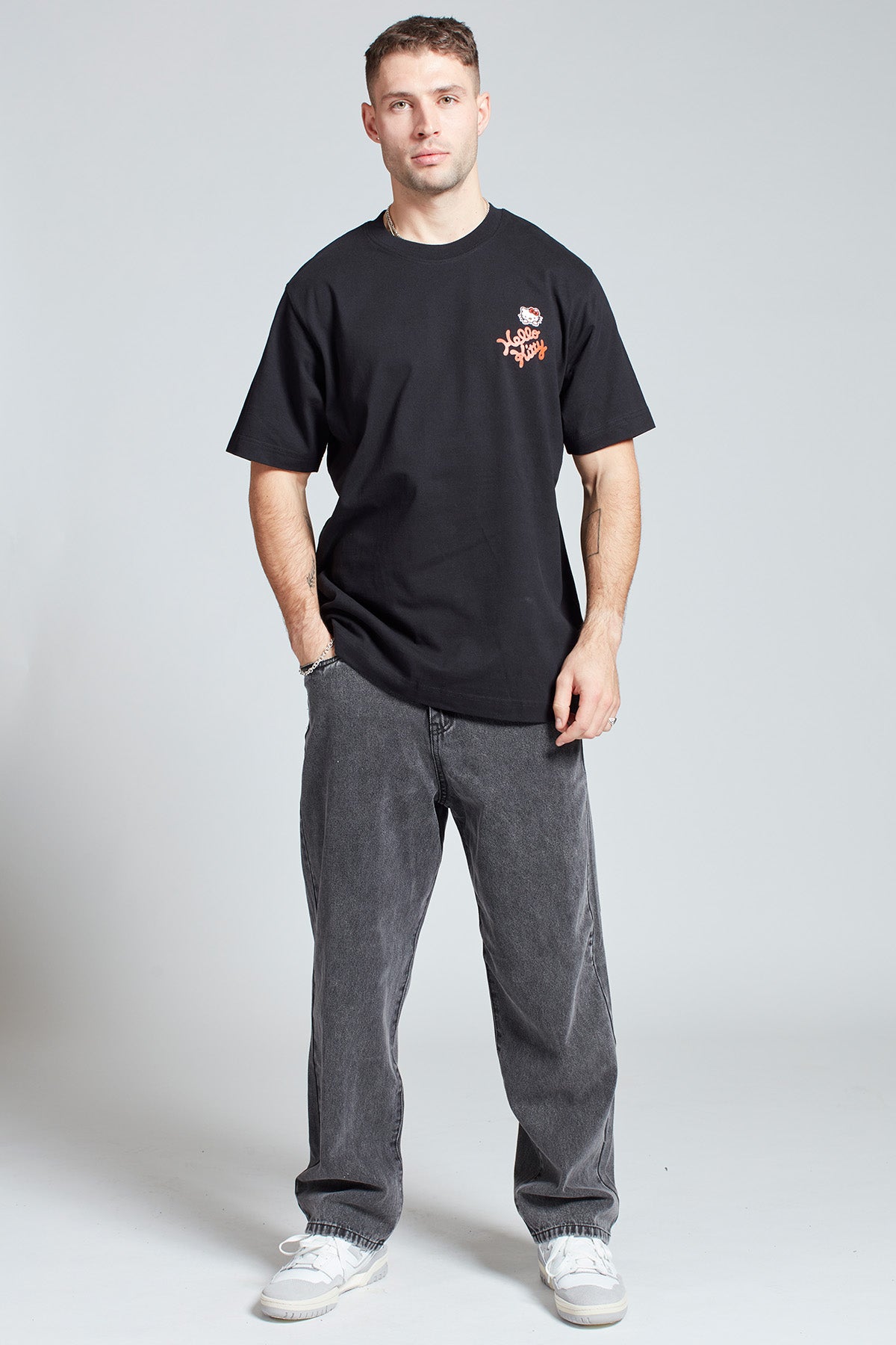 Hello Kitty Strawberry Milk T-shirt in Black