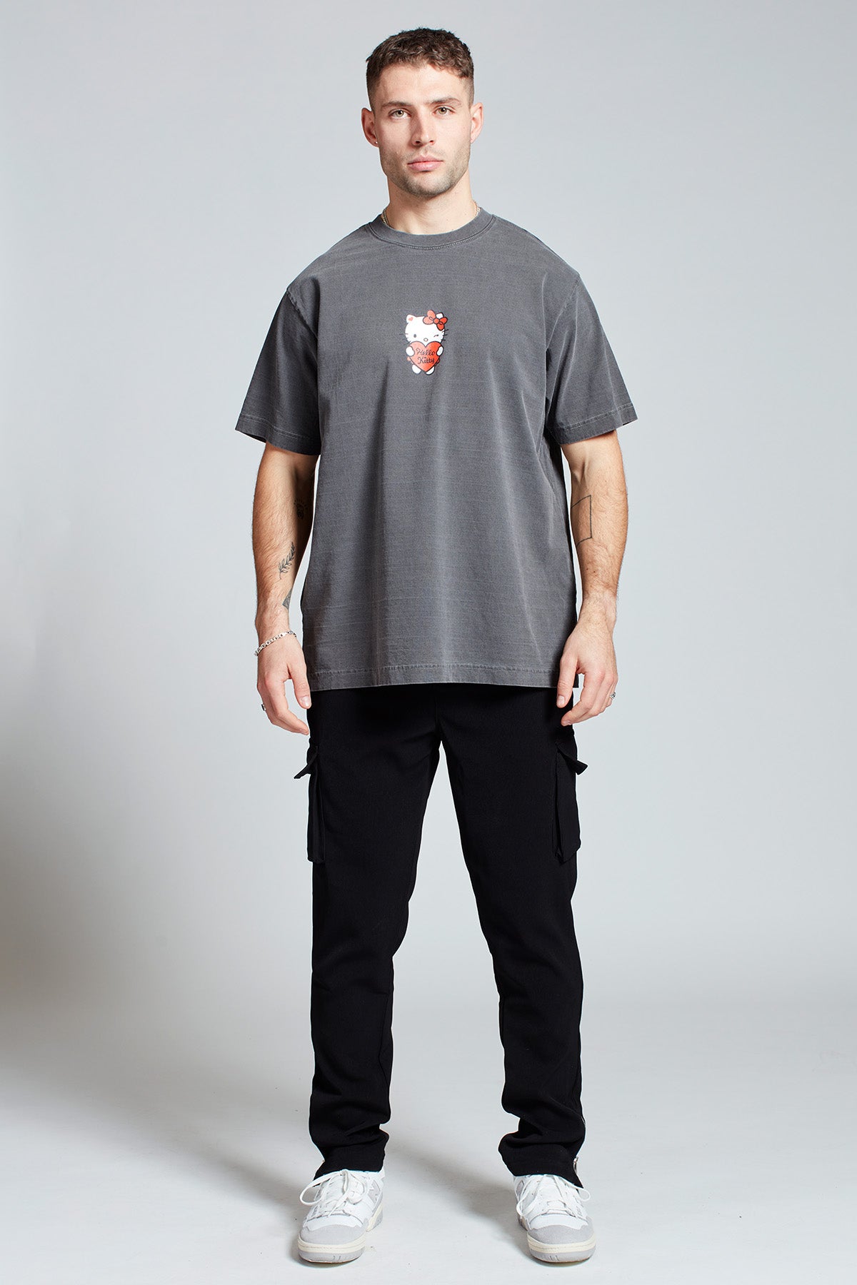 Hello Kitty Love Club T-shirt in Washed Grey