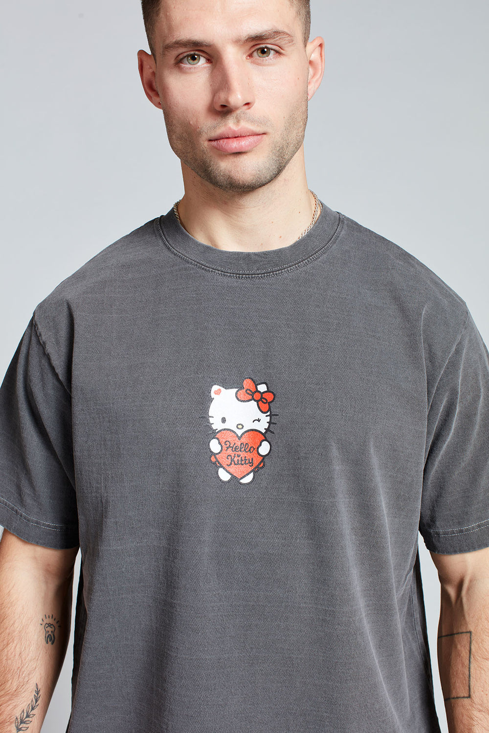 Hello Kitty Love Club T-shirt in Washed Grey | Mens | Saturday Society