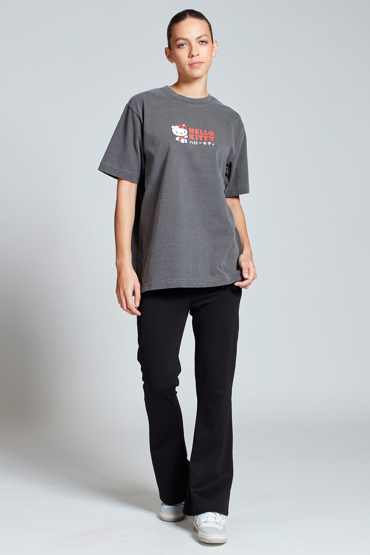 Hello Kitty Tokyo Kitty T-shirt in Washed Grey