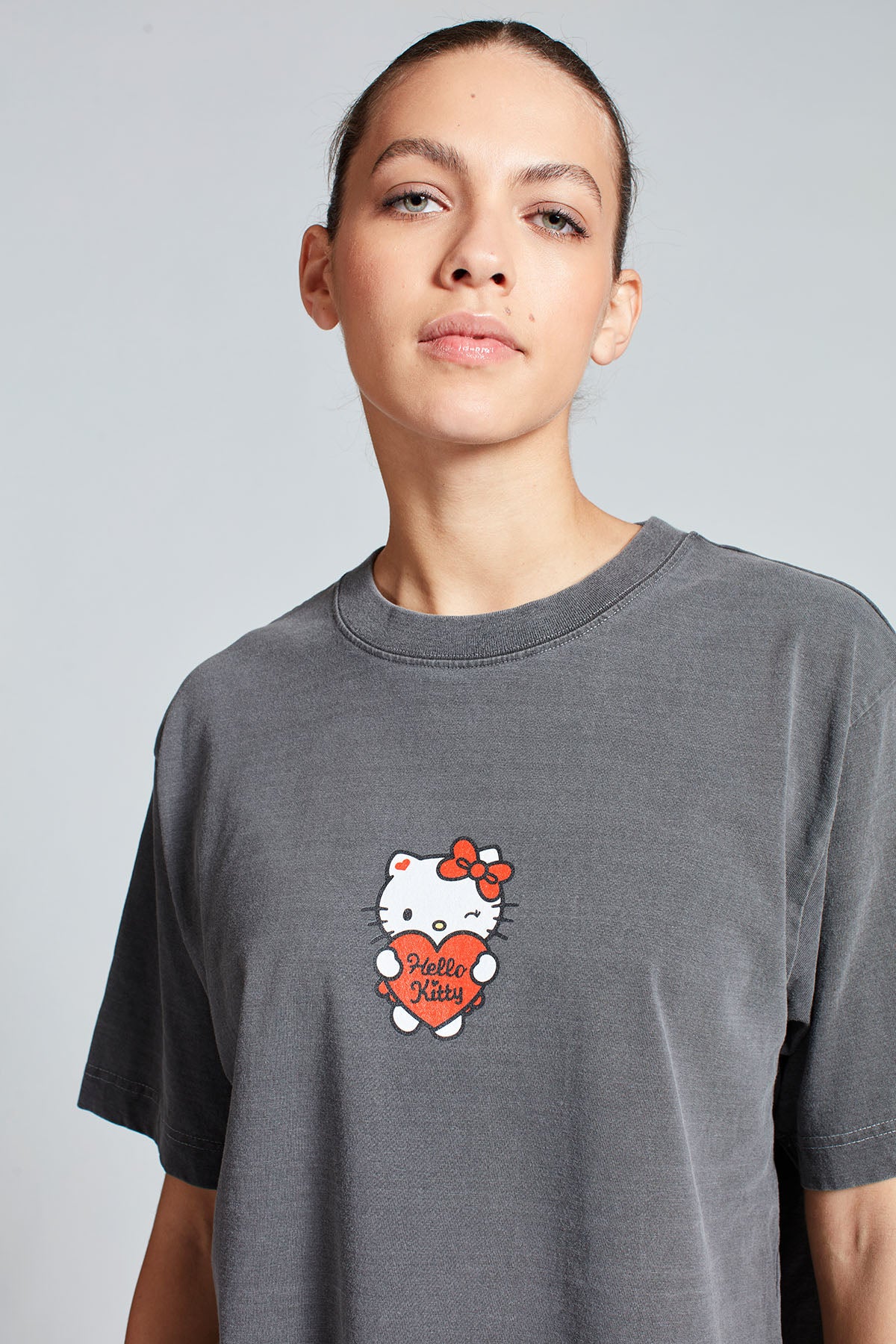 Hello Kitty Love Club T-shirt in Washed Grey