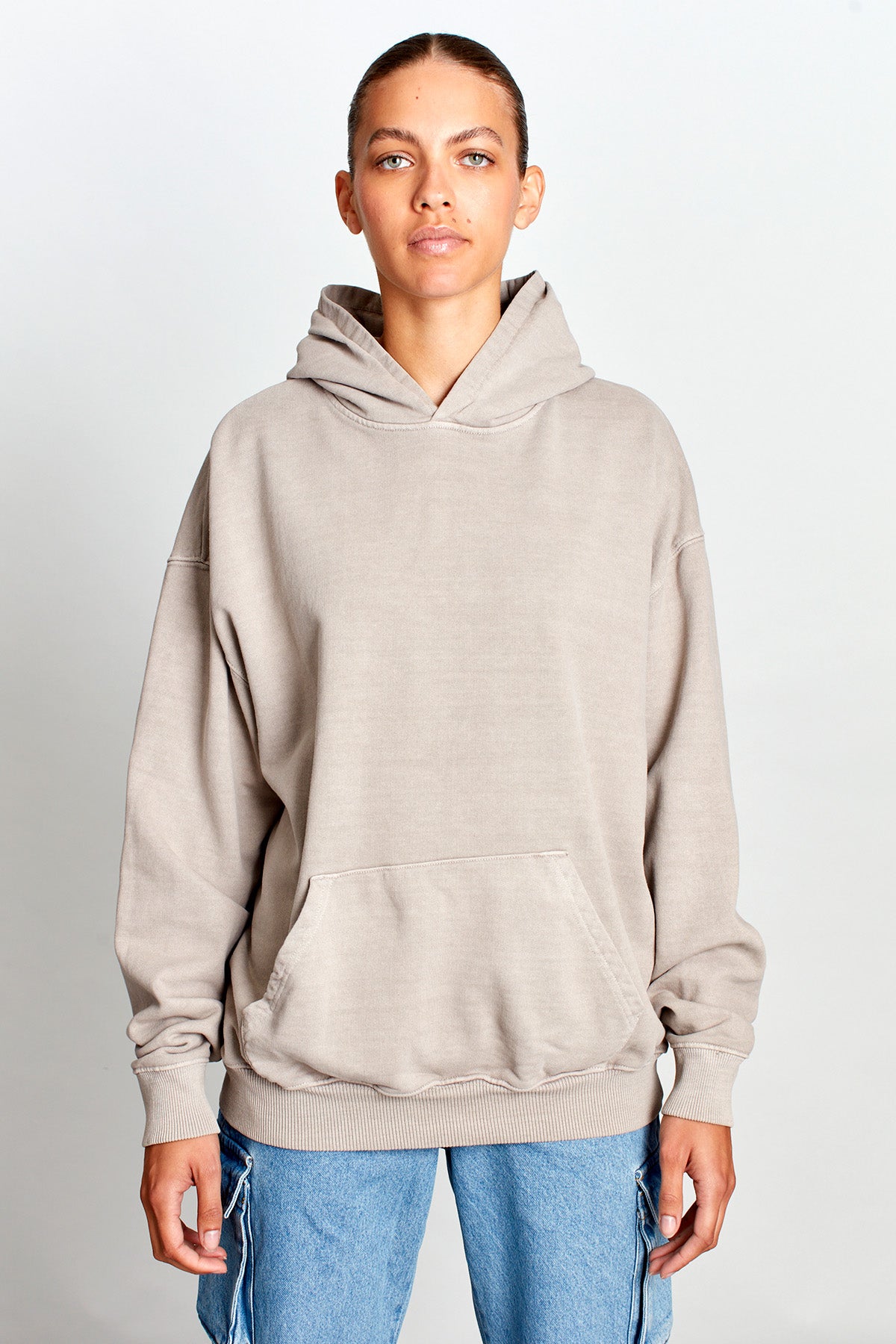 Saturday Society Minimals Hoodie in Light Taupe