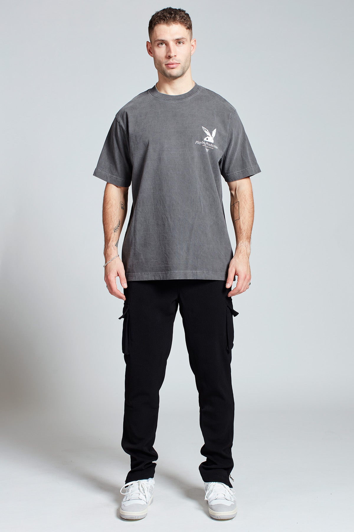 Playboy Chrome T-shirt in Washed Grey