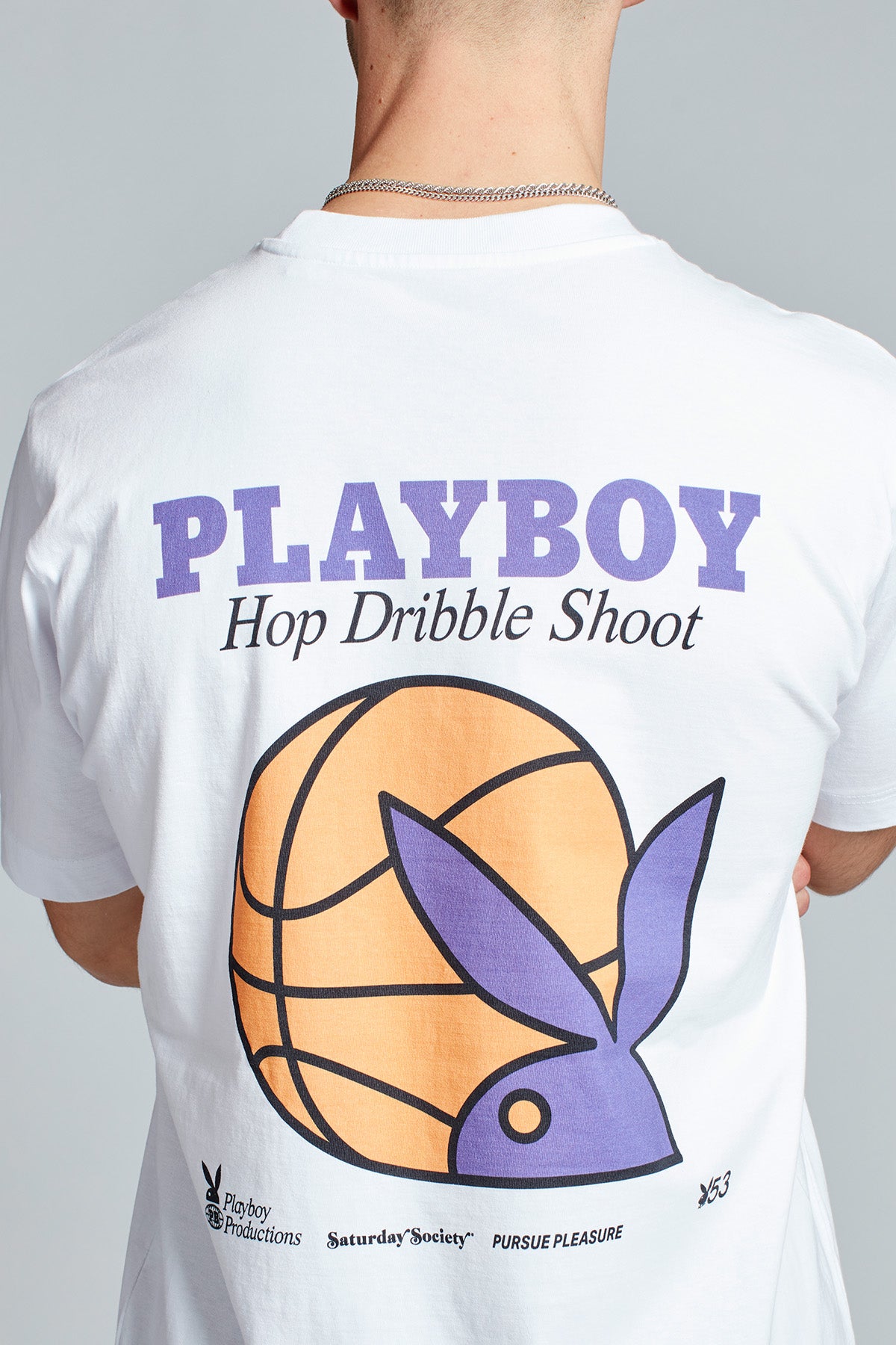 Playboy Hop Dribble Shoot T-shirt in White